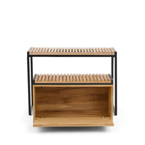 Retail Display Nesting Tables, Rectangular, Slatted Pine Wood- Natural Finish