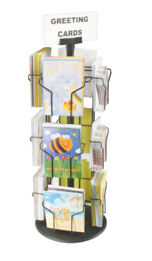 Rotating Greeting Card Display w/ Sign Clip, Countertop
