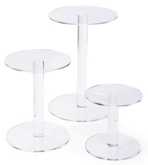 Round Acrylic Risers, Set of 3 Sizes – Clear