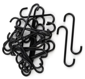 S-Hooks, Pack of 25, Powder Coated - Black