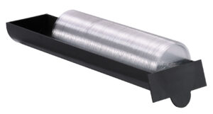 Tiered Cup Lid Dispenser Chute, 4 Shelves - Black