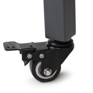 Tiered Retail Display Table w/ Wheels and Removable Top Riser - Natural Wood