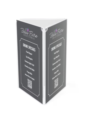 Countertop Sign Holder, 3-Sided Design - Clear