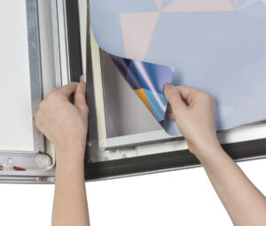 Wall Mounted Backlit LED Poster Frame, Swing Open, Lockable
