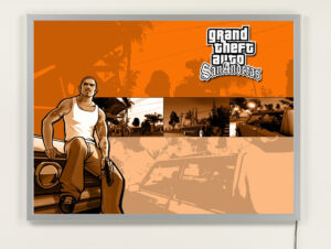 Wall Mounted Backlit Poster Frame, Snap Open, Illuminated