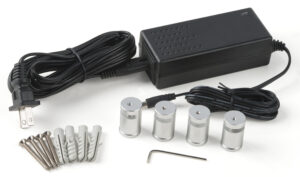 Wall Mounted LED Sign Holder, Magnetic Open, Standoffs, Illuminated - Clear