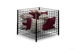 Wire Dump Bins w/ Adjustable Shelf, 22.5 Cubic ft. of Storage, Floor Standing