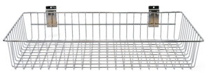 Wired Metal Baskets, Two Sizes, Compatible with Leading Slatwalls - Silver