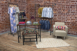 Wooden Pipeline Nesting Table, Removable Shelf, Rectangular, Metal Legs – Dark Brown