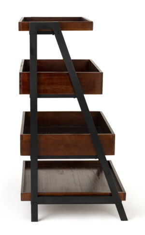 Wooden Retail Shelving Unit, 4 Shelves – Dark Brown