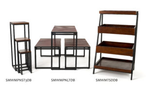 Wooden Retail Shelving Unit, 4 Shelves – Dark Brown