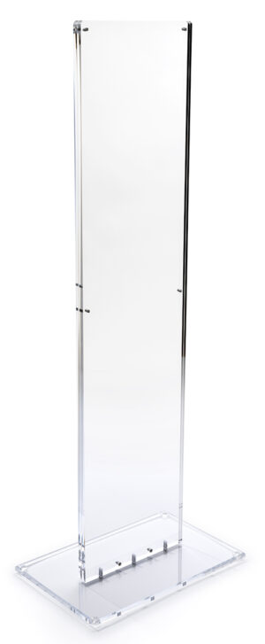 11 x 46 Acrylic Sign Stand, Double Sided - Clear