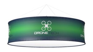 15' Round Hanging Ceiling Banner with Custom Printed Stretch Fabric, Round Design