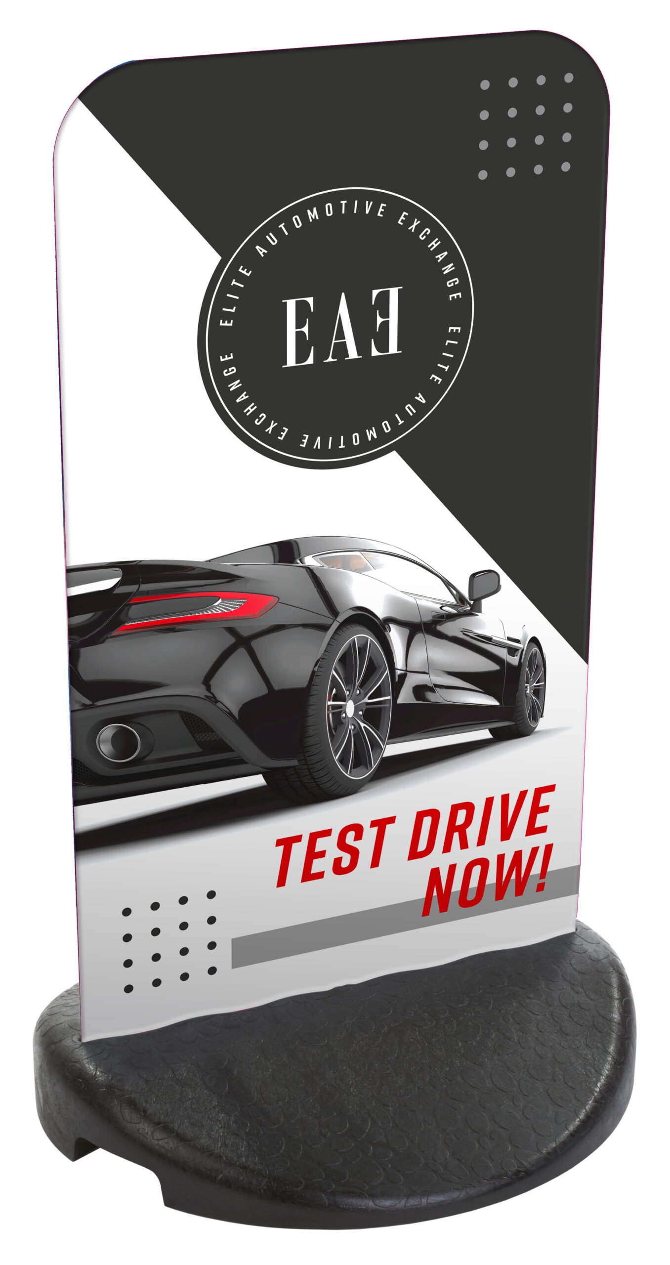 18” x 31” Weighted Sidewalk Sign Stand, Custom Printing, Double Sided - Black