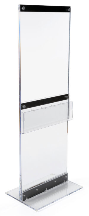 22 x 28 or 22 x 60 Acrylic Poster Stand, 5 Literature Pockets, 4h x 8.5w - Clear