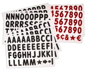 4 Inch Replacement Letter Board Set w/ 314 Letters, Numbers u0026 Symbols - Black and Red