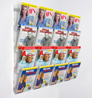 4-Tiered Acrylic Magazine Wall Rack, 8.5