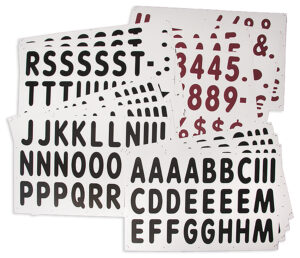 5 Inch Replacement Letter Board Set w/ 421 Letters, Numbers u0026 Symbols - Black and Red