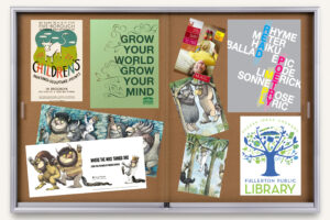 6' x 4' Large Bulletin Board - Silver Frame & Rolling Doors