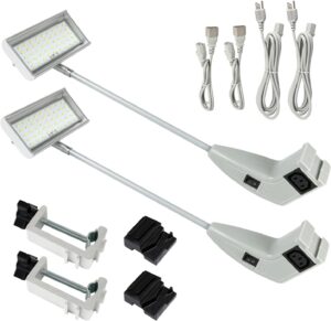 21 Watt Display Spotlight with Adjustable Clamp-on Base for Trade Show Use - Gray