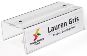 8.5w x 2.5h Cubicle Name Tag Holder, for 2- 3.125-Inch Walls - Clear