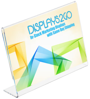 Acrylic Countertop Sign Holder, Slant Back Design - Clear