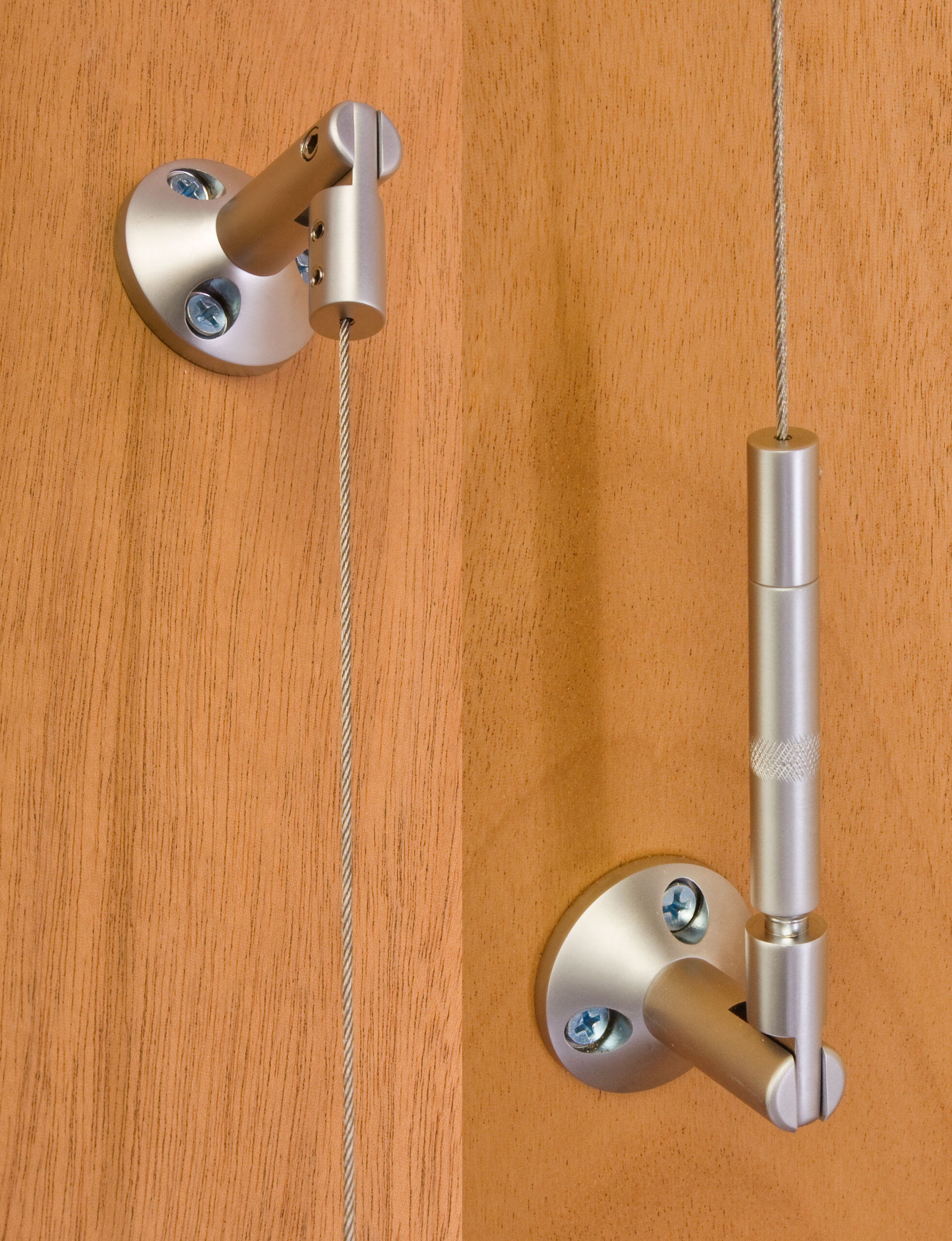 Cable Hanging System for Wall Mount Use, Includes (1) Top u0026 (1) Bottom - Silver