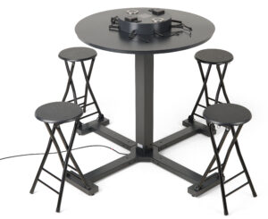 Charging Station with Folding Stools, Wireless Charging Pad u0026 Data Blocking Cables