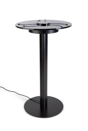 Charging Table w/ 3 Wireless Pads, 6 Cords, 8-Pin Charging, Micro u0026 Type-C - Black