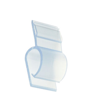 Clip-on Price Tag Holders Fit 1/2-inch Edges, Front Facing, Set of 25 - Clear