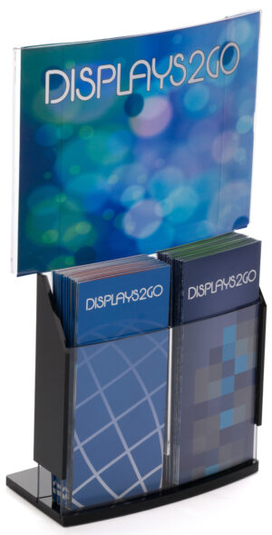 Convex Sign Holder & Brochure Display | 11" x 8.5" Frame & (2) Pockets