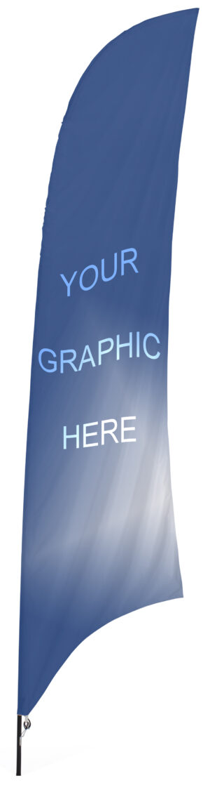 Custom Feather Flag with Ground Spike, Full Color Digital Printing - Multiple Sizes