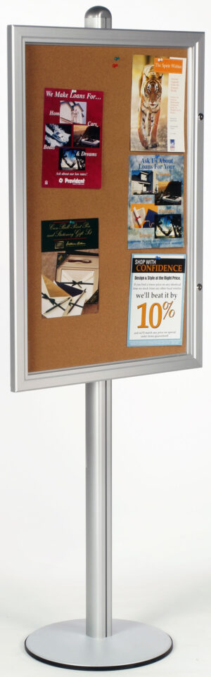 Enclosed Bulletin Board - Floorstanding Cork Frame