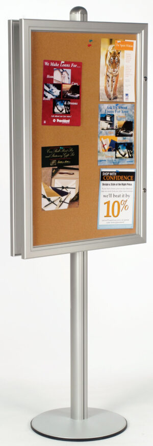 Floor Standing Enclosed Bulletin Board - (2) Sided