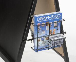 Literature Pocket For A-Frame Sign, Adjustable Divider, Acrylic Card Slot - Black