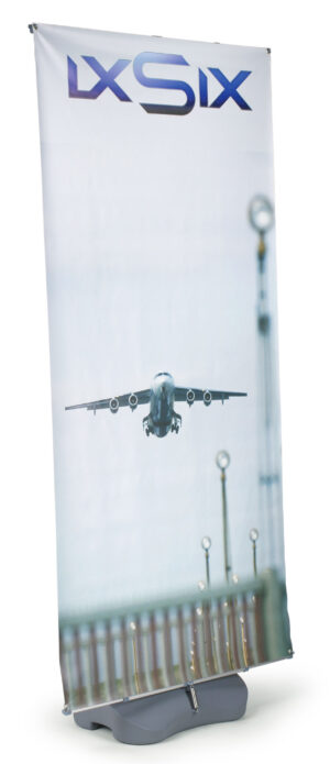 Outdoor Banner Stand with Custom Graphic, Adjustable Width u0026 Height, Fillable Base
