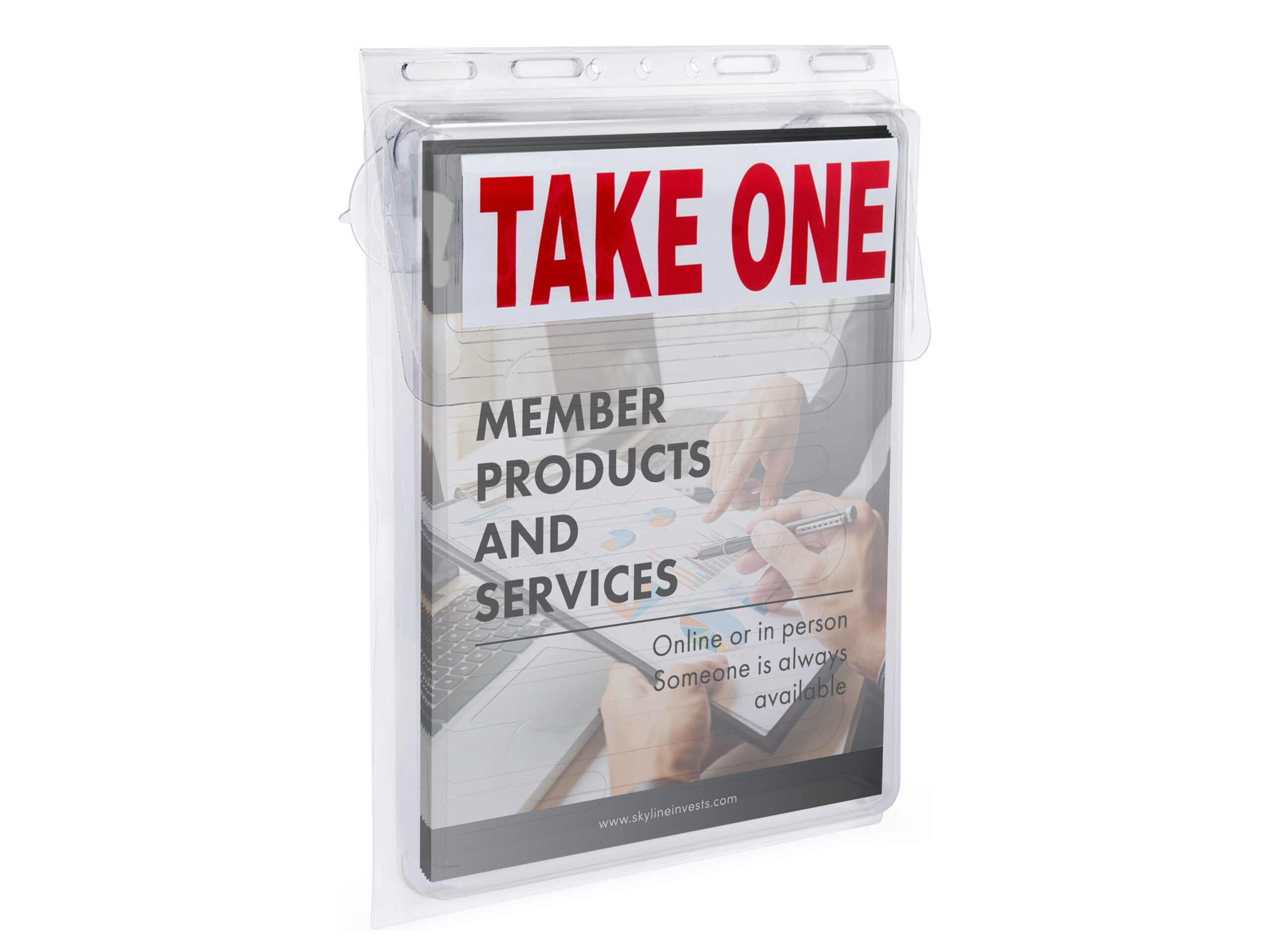 Outdoor Literature Holder for Wall Mount with Lid, Fits 8.5 x 11 Magazines - Clear