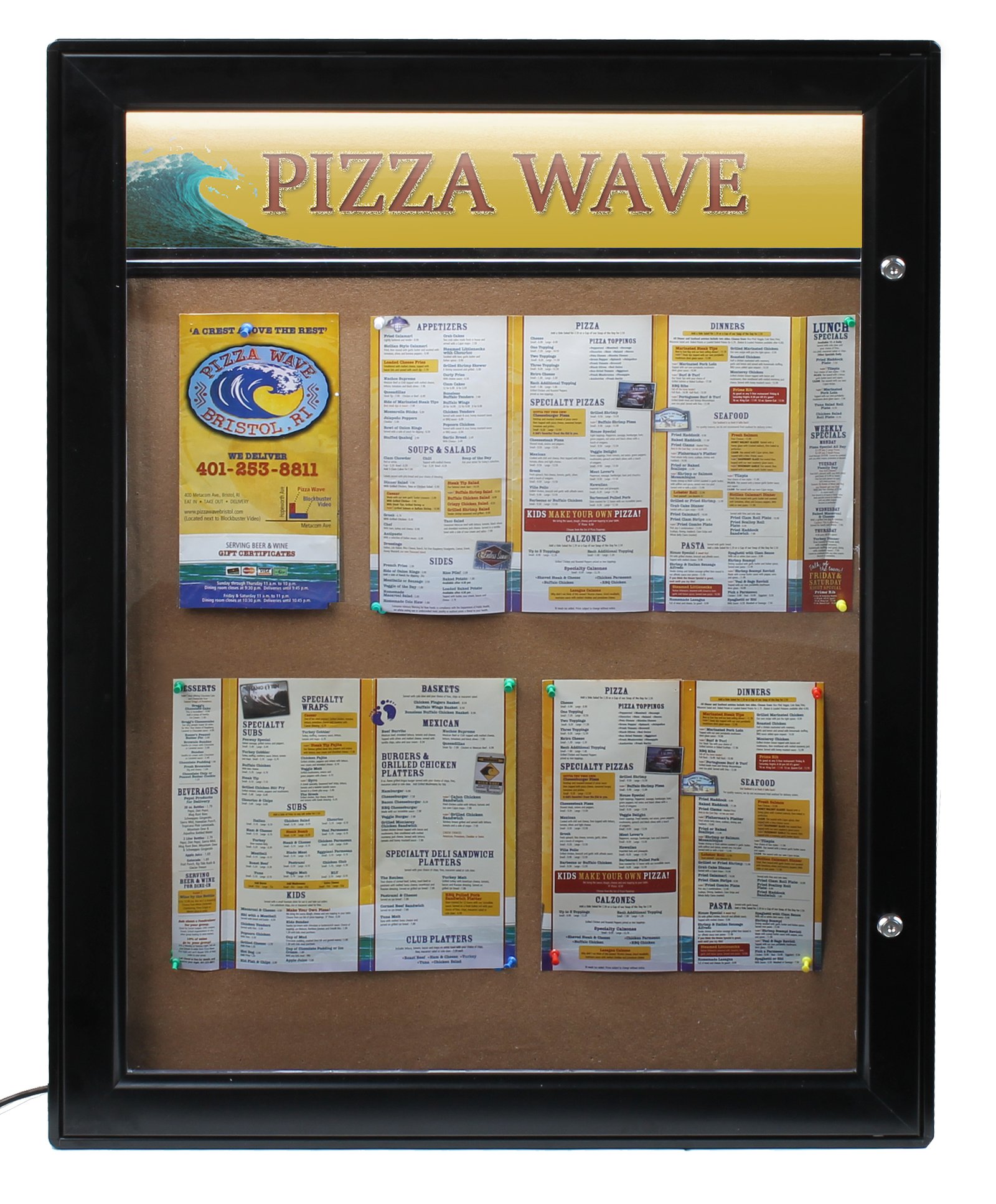 Outdoor Menu Cabinet | Top Lighting for Effective Illumination