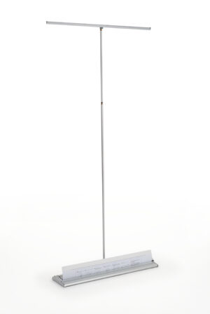 Retractable Banner Stand for 39 x 82 Graphic, Hook-and-Loop Connectors - Silver
