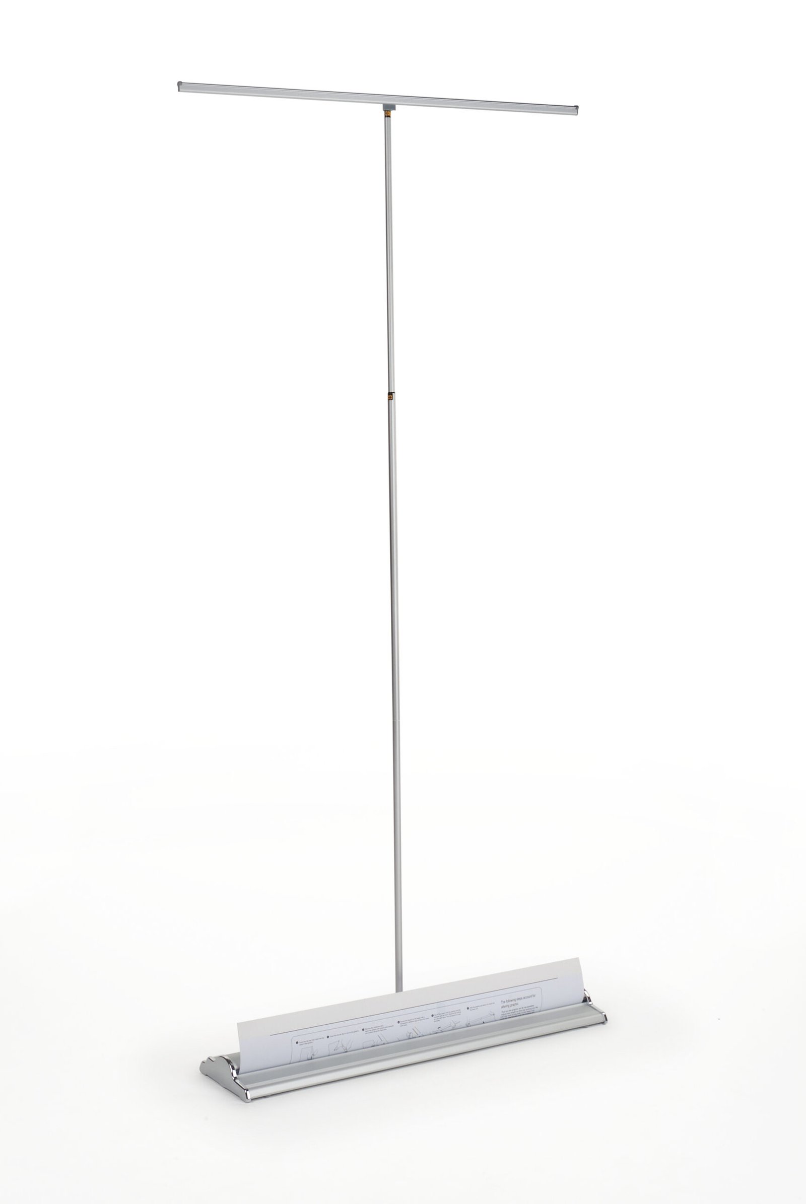 Retractable Banner Stand for 39 x 82 Graphic, Hook-and-Loop Connectors - Silver