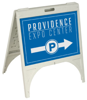 Sidewalk Sign w/ (2) 24 x 18 Poster Boards, Full Color UV Custom Printing - White