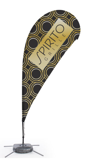 Teardrop Flag for Indoor Use | Cross Base with Water Bag