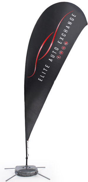 Teardrop Flag with Cross Base and Water Bag | Silkscreened