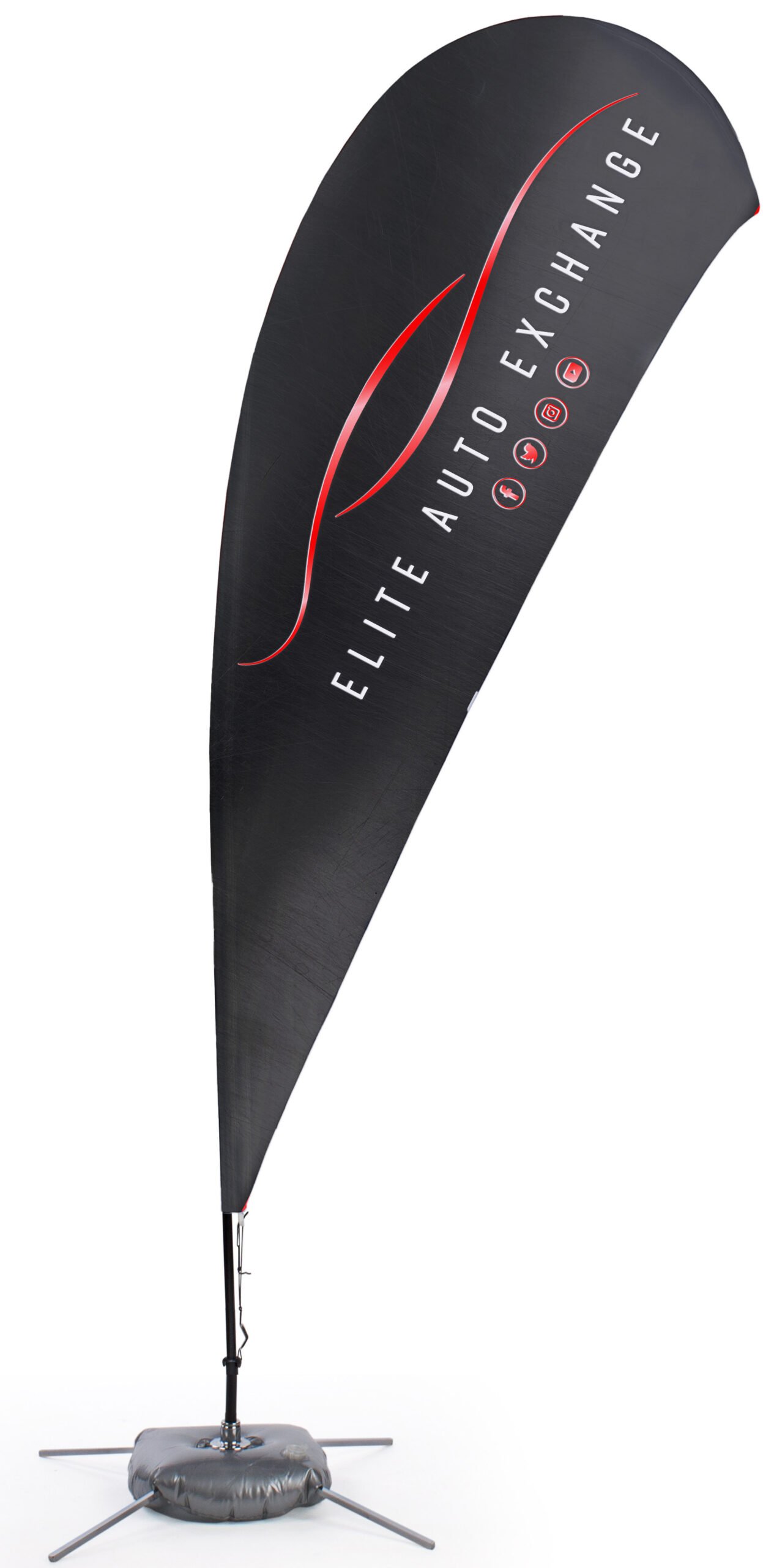 Teardrop Flag with Cross Base and Water Bag | Silkscreened