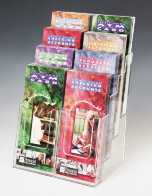 Tiered 8-Pocket Brochure Holders | Clear Countertop Displays
