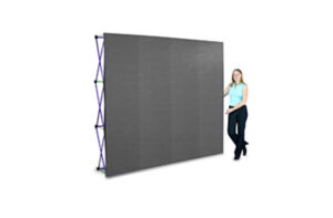 10' Coyote Popup Trade Show Display with Hook-and-Loop Fabric - Gray