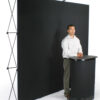 10' Pop Up Display with Hook-and-Loop Fabric, 2 Spotlights u0026 Portable Counter - Black