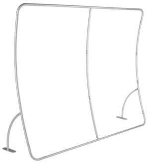 10’ Trade Show Backdrop Frame, Curved, Portable - Silver