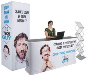 10x10 Trade Show Booth Kit w/ 6' Counter, 8' Tower and Magazine Rack