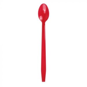 Red Plastic Long Handle Soda Spoon - 1 case (1000 piece)